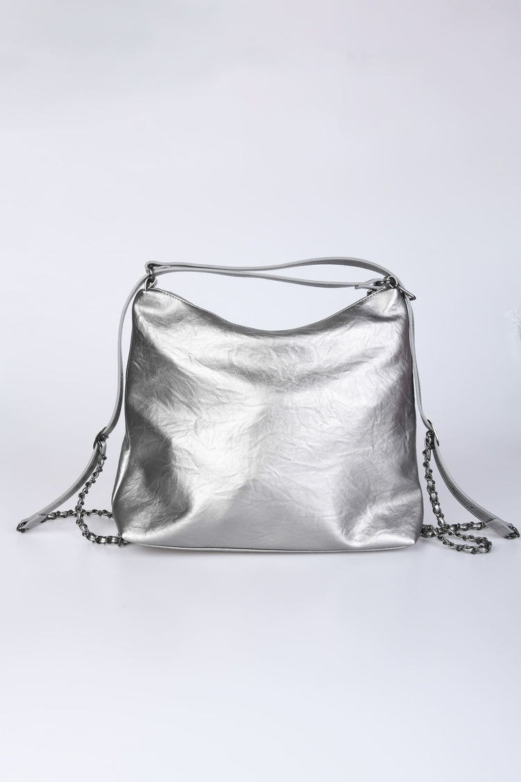 Faux leather shoulder bag