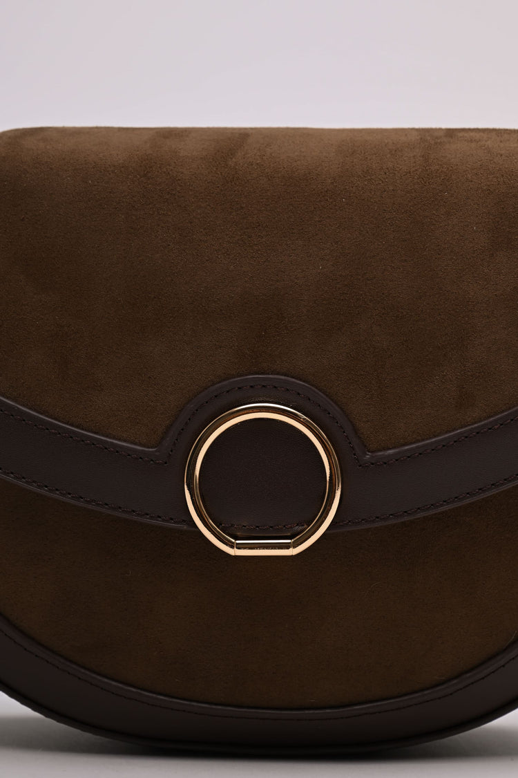 Bi-material crossbody bag