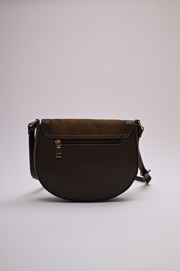 Bi-material crossbody bag