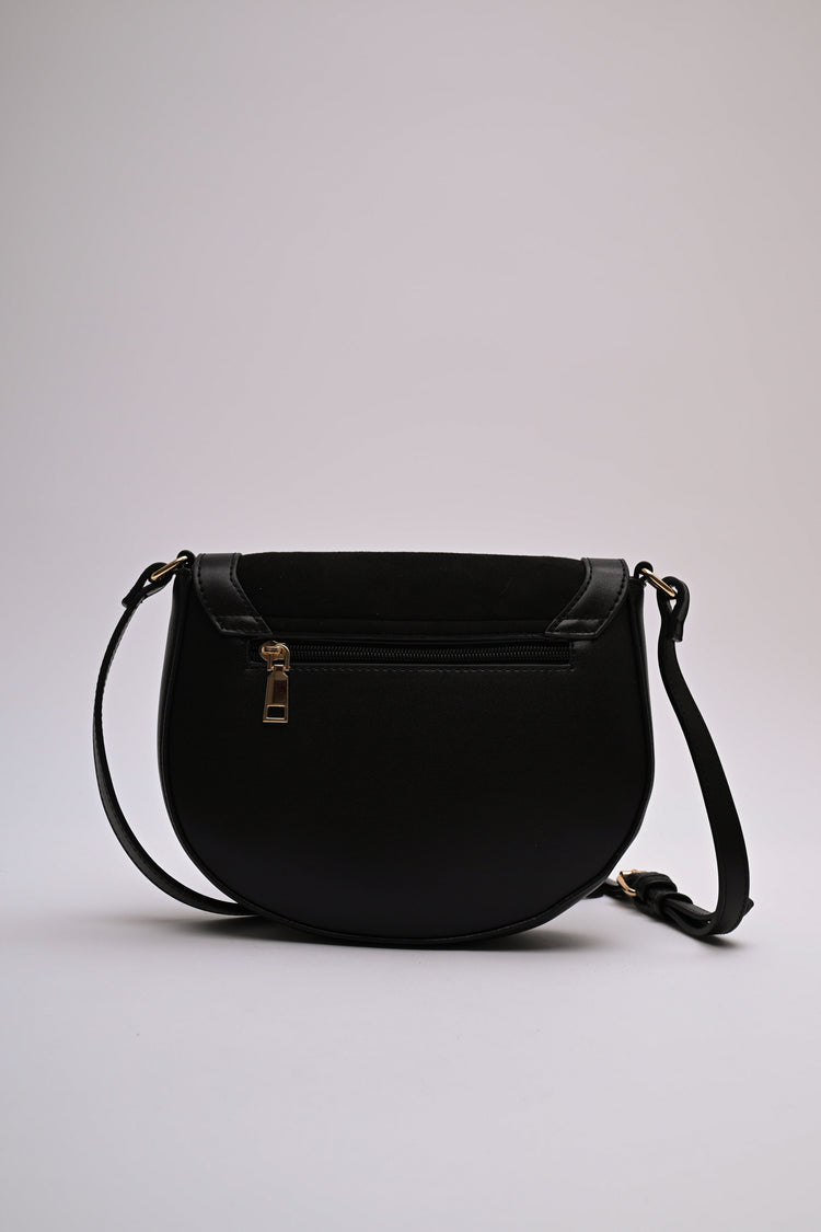 Bi-material crossbody bag