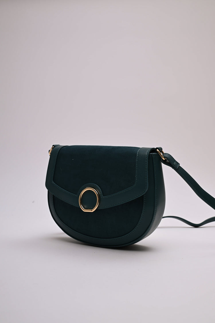 Bi-material crossbody bag