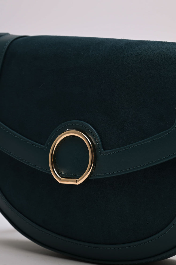Bi-material crossbody bag
