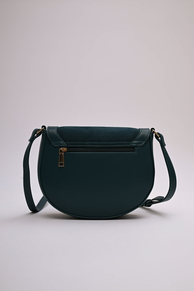 Bi-material crossbody bag