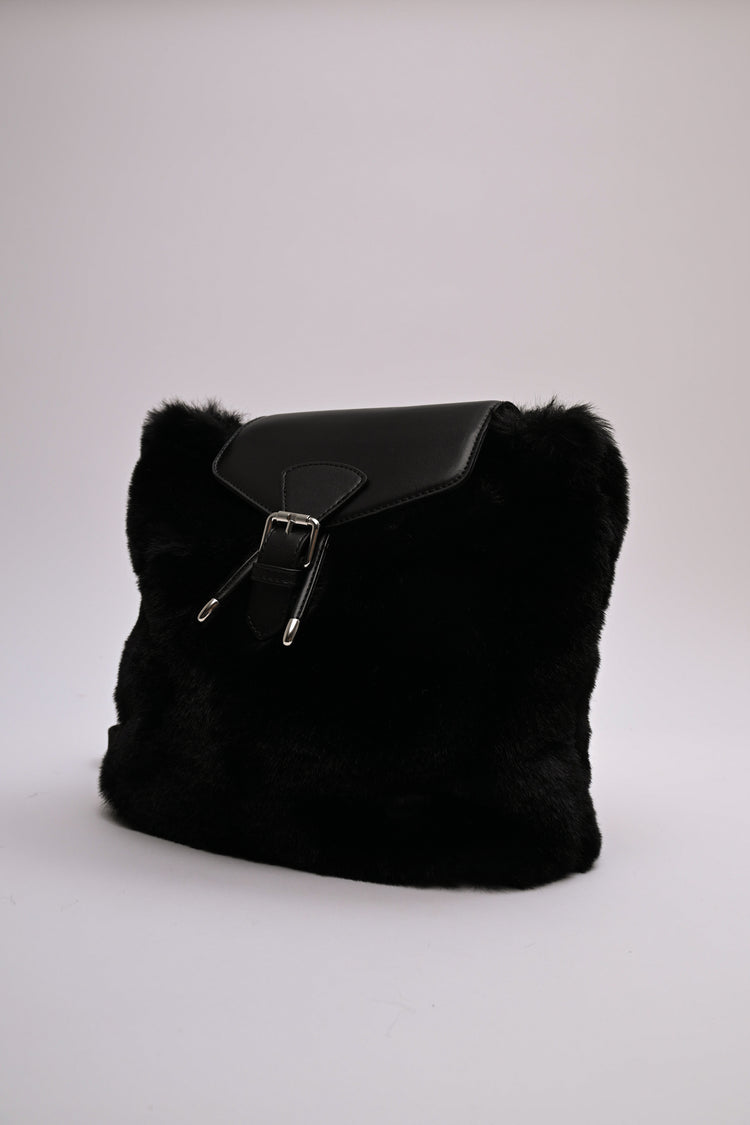 Small faux fur backpack