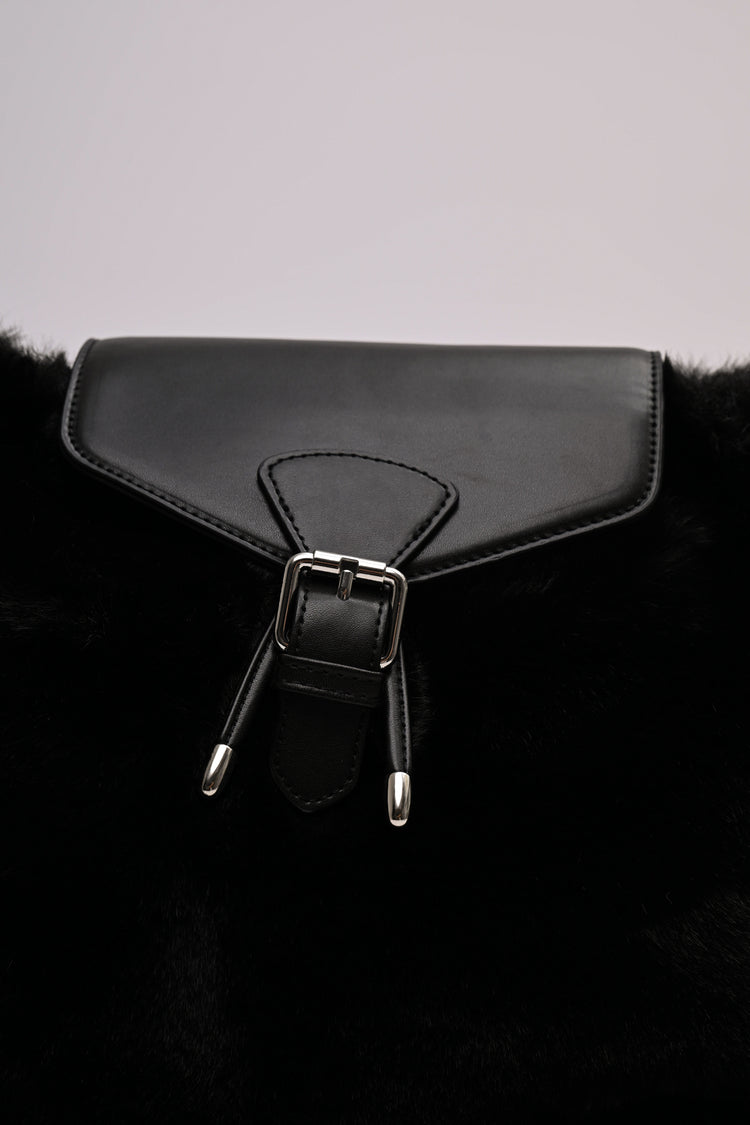Small faux fur backpack