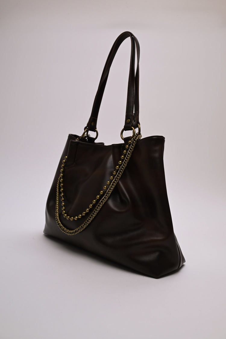 Double-chain large tote bag