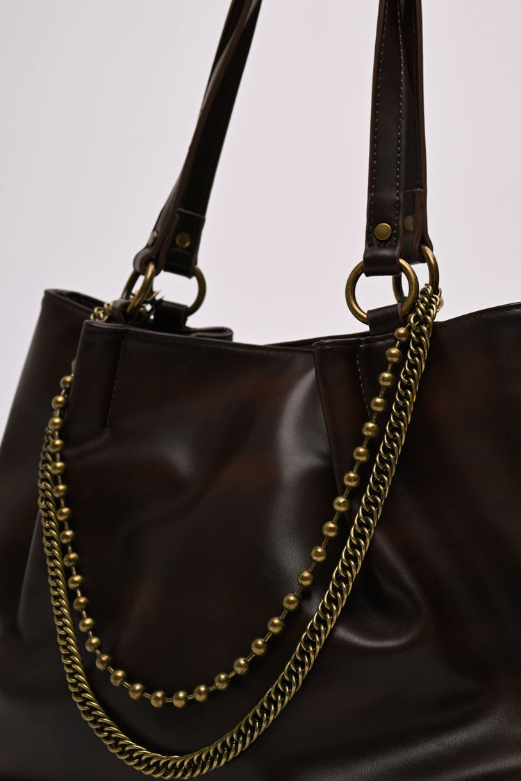 Double-chain large tote bag