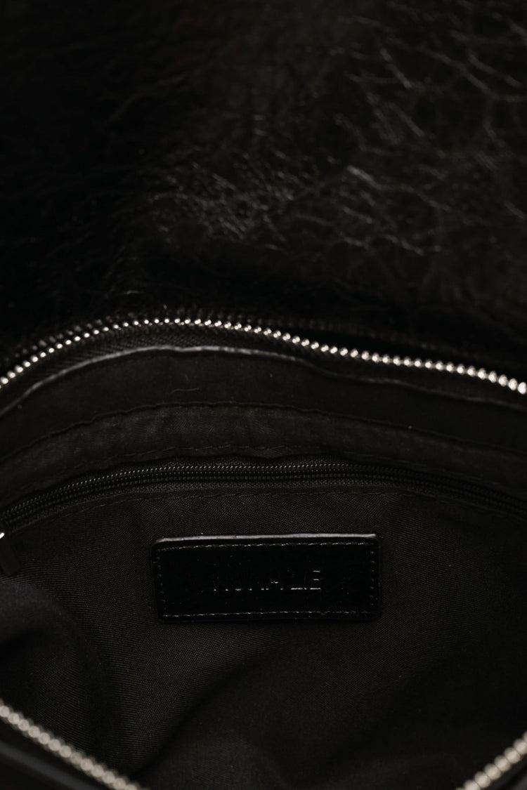 Hammered faux leather shoulder bag