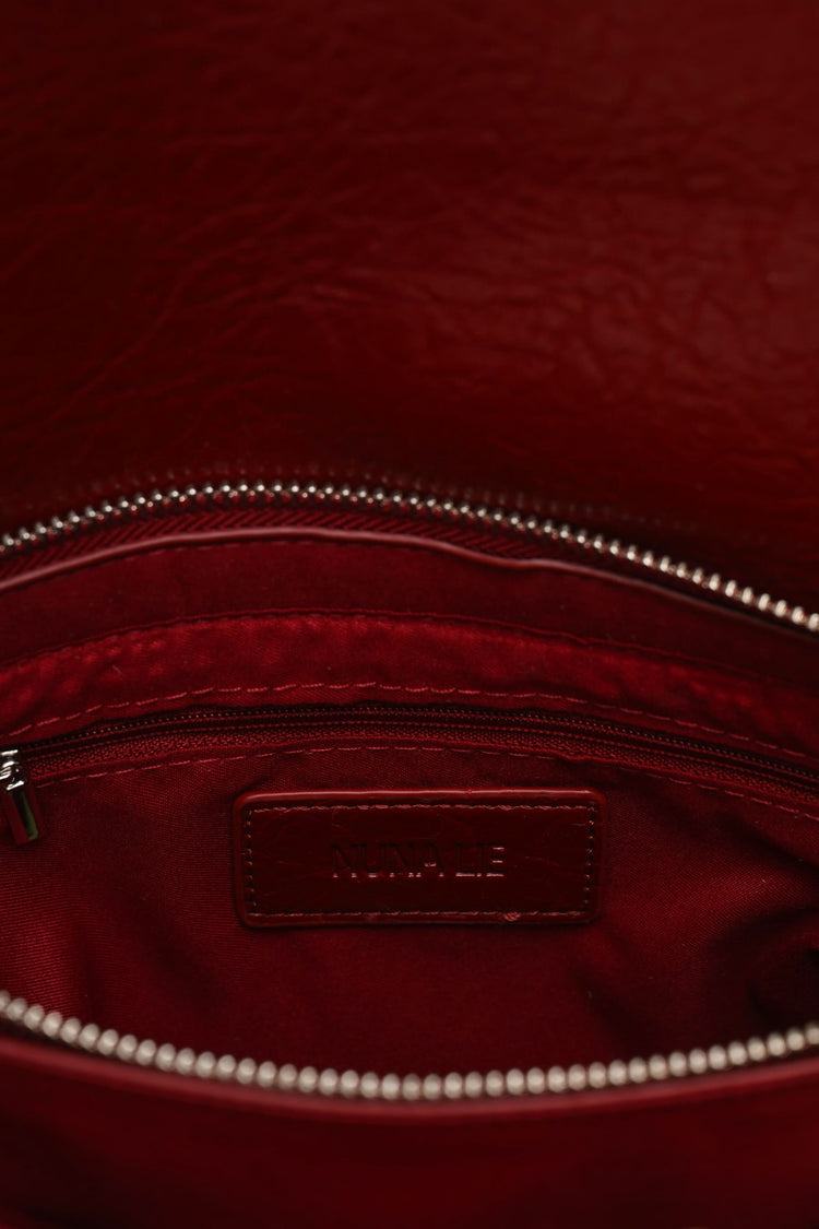 Hammered faux leather shoulder bag