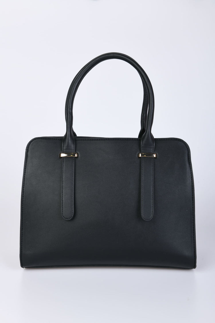 Faux leather large shoulder bag