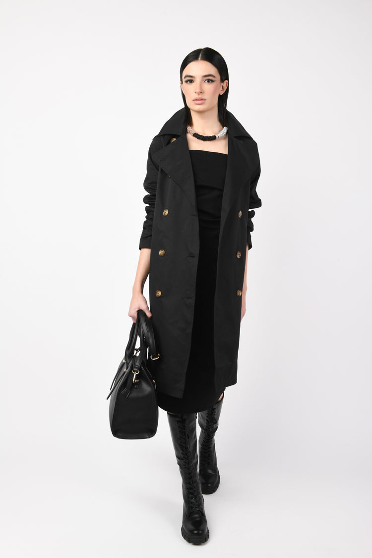 Faux leather large shoulder bag