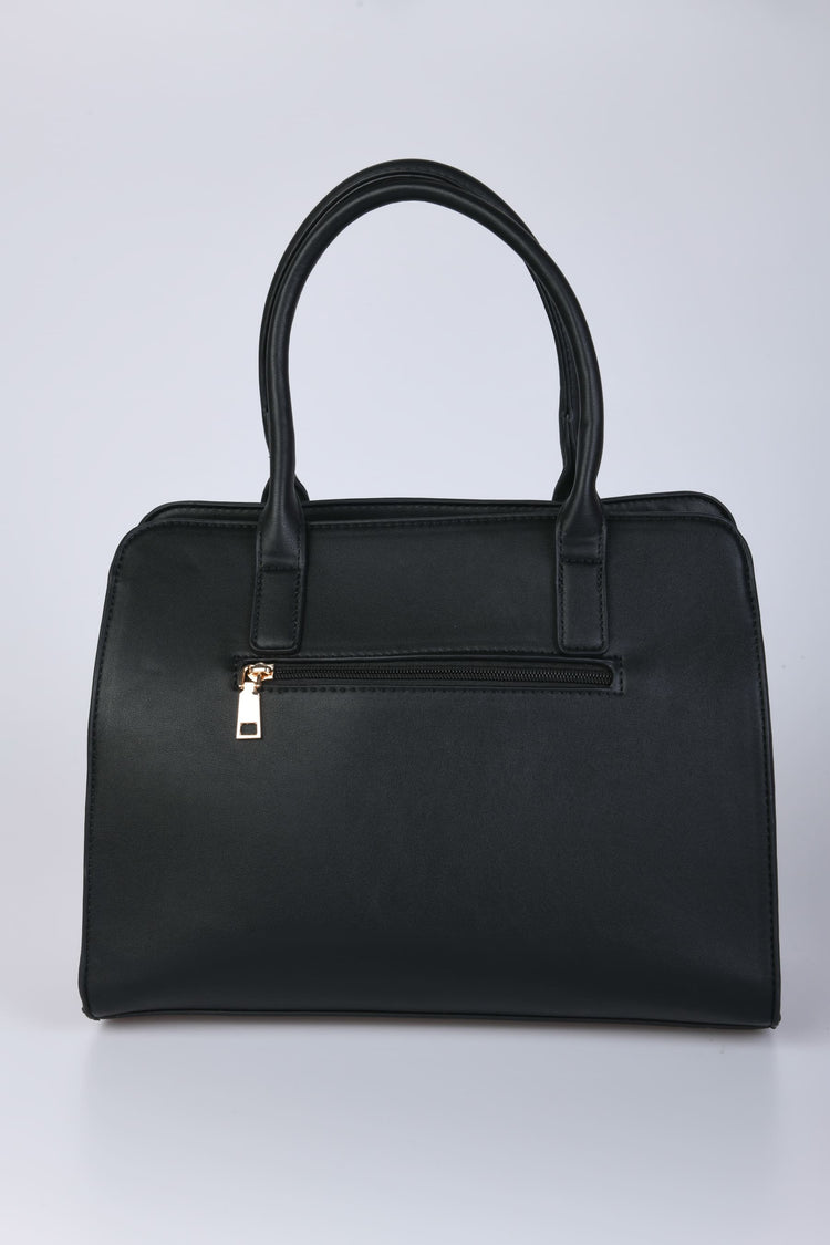 Faux leather large shoulder bag