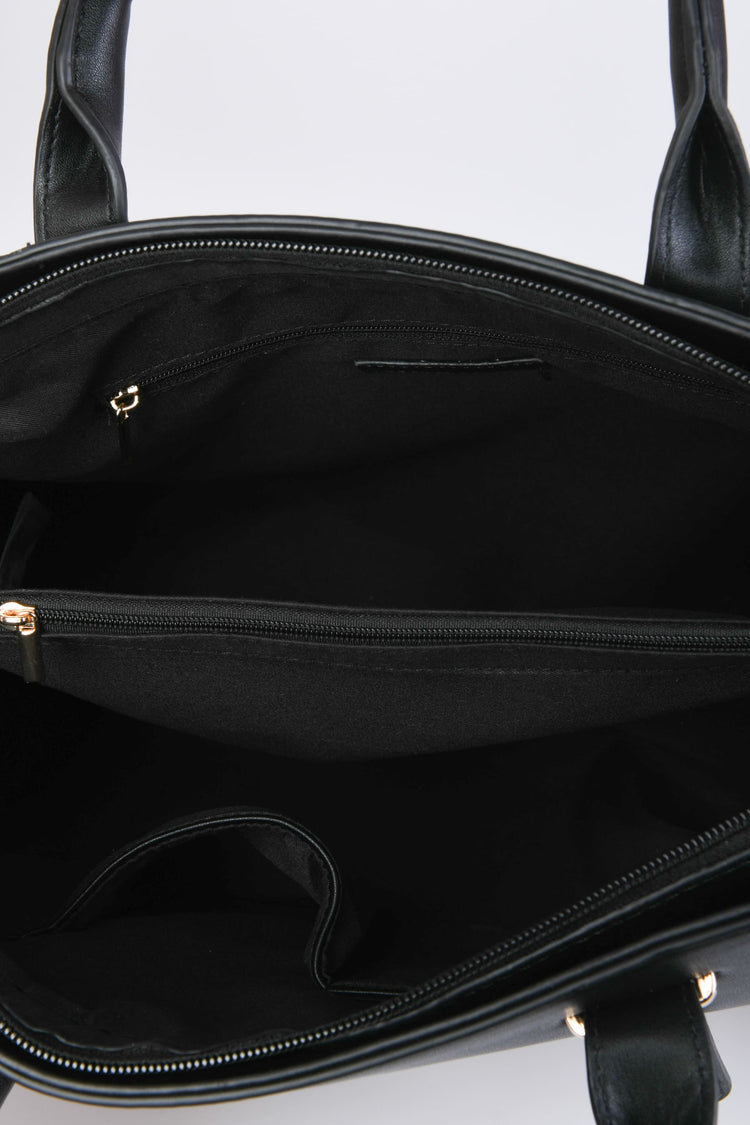 Faux leather large shoulder bag