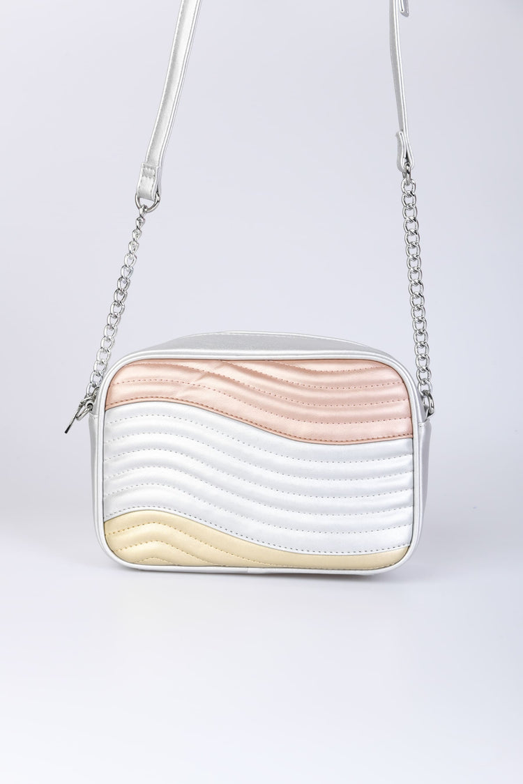 Tricolor faux-leather camera bag