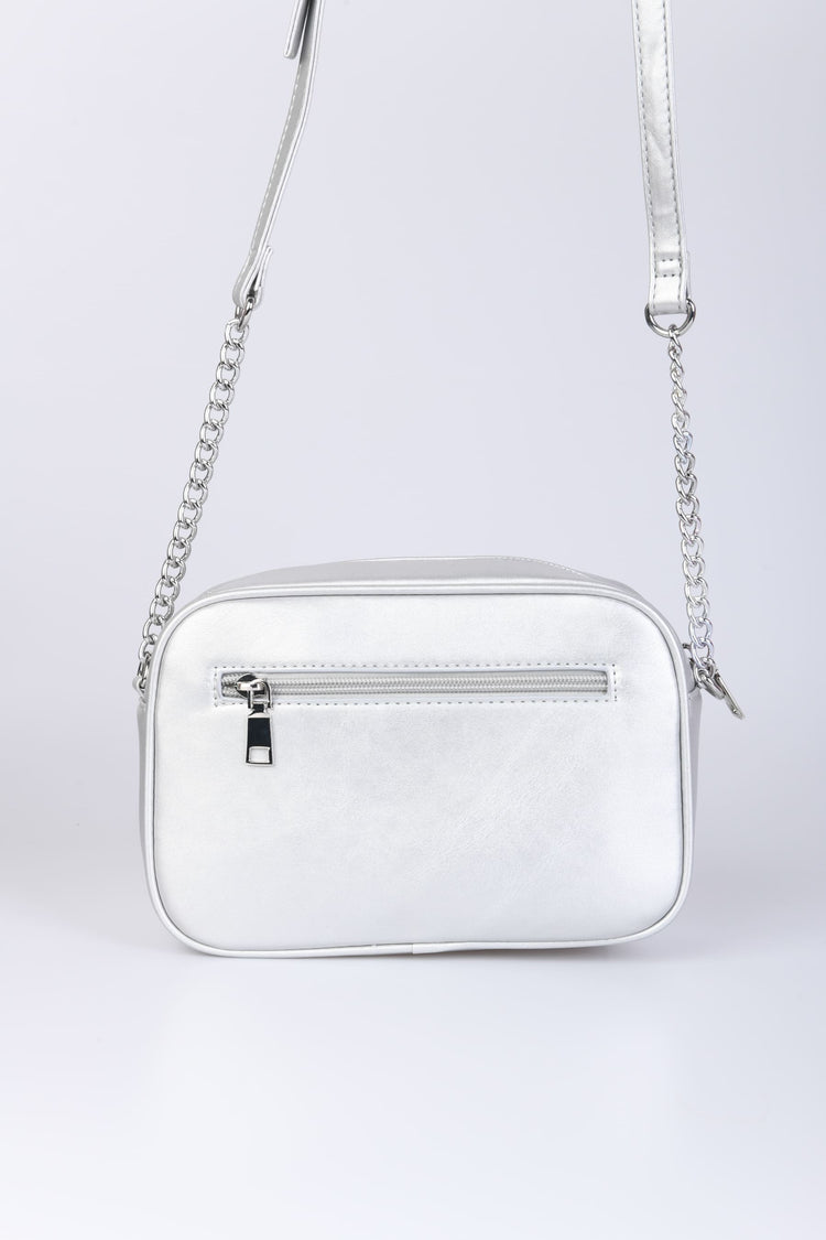 Tricolor faux-leather camera bag