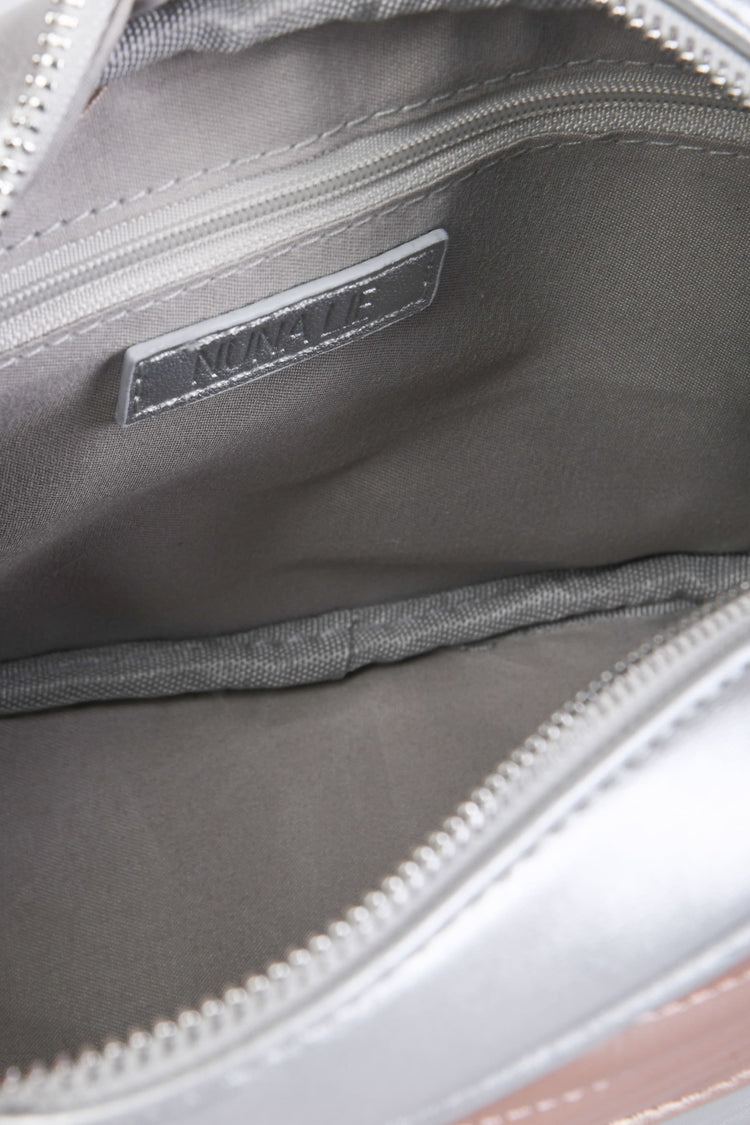 Tricolor faux-leather camera bag