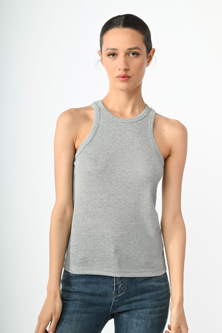 Lurex knit tank top