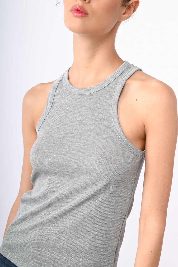 Lurex knit tank top