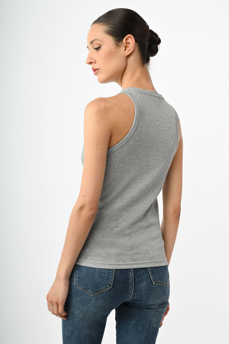 Lurex knit tank top