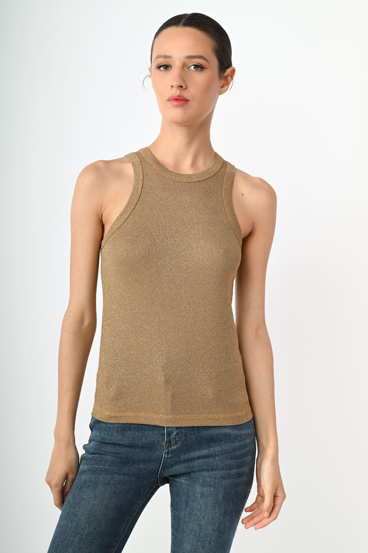 Lurex knit tank top