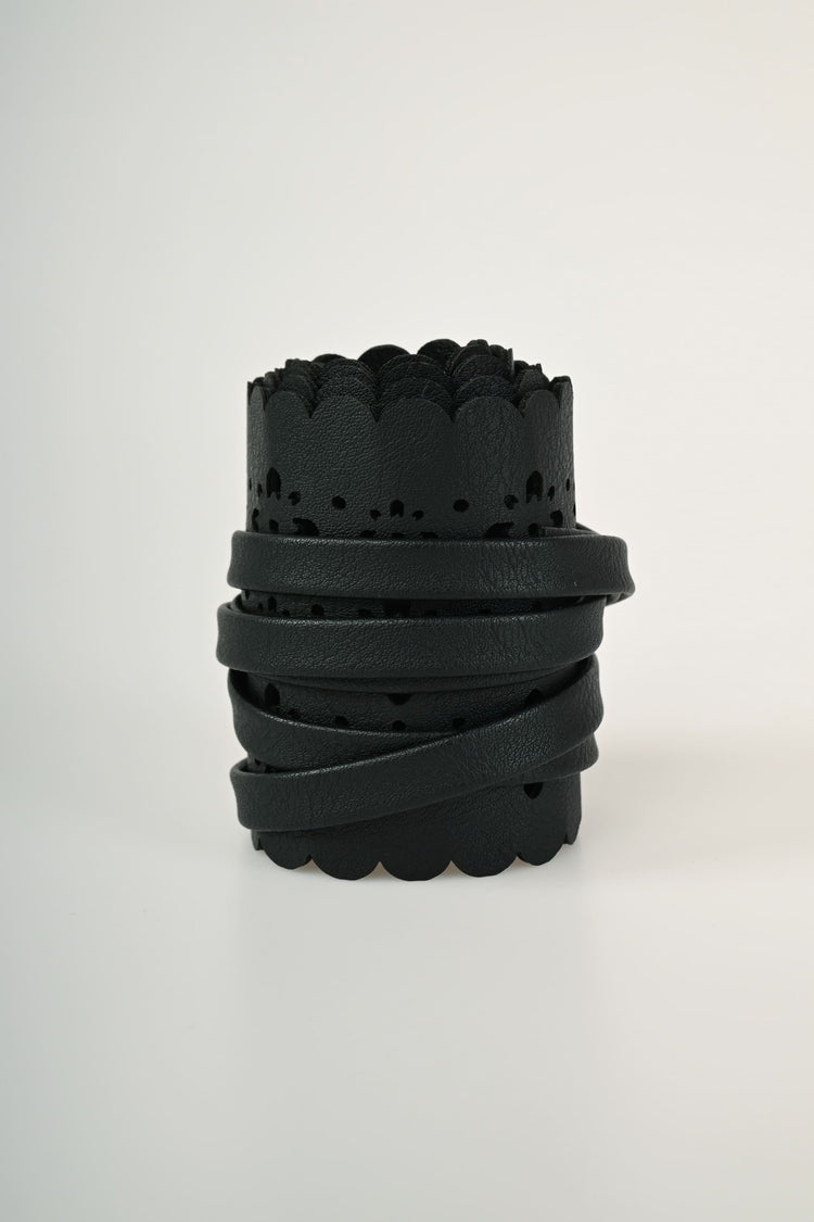 Perforated motif sash belt
