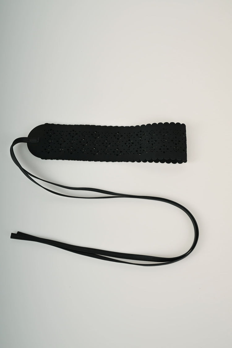 Perforated motif sash belt