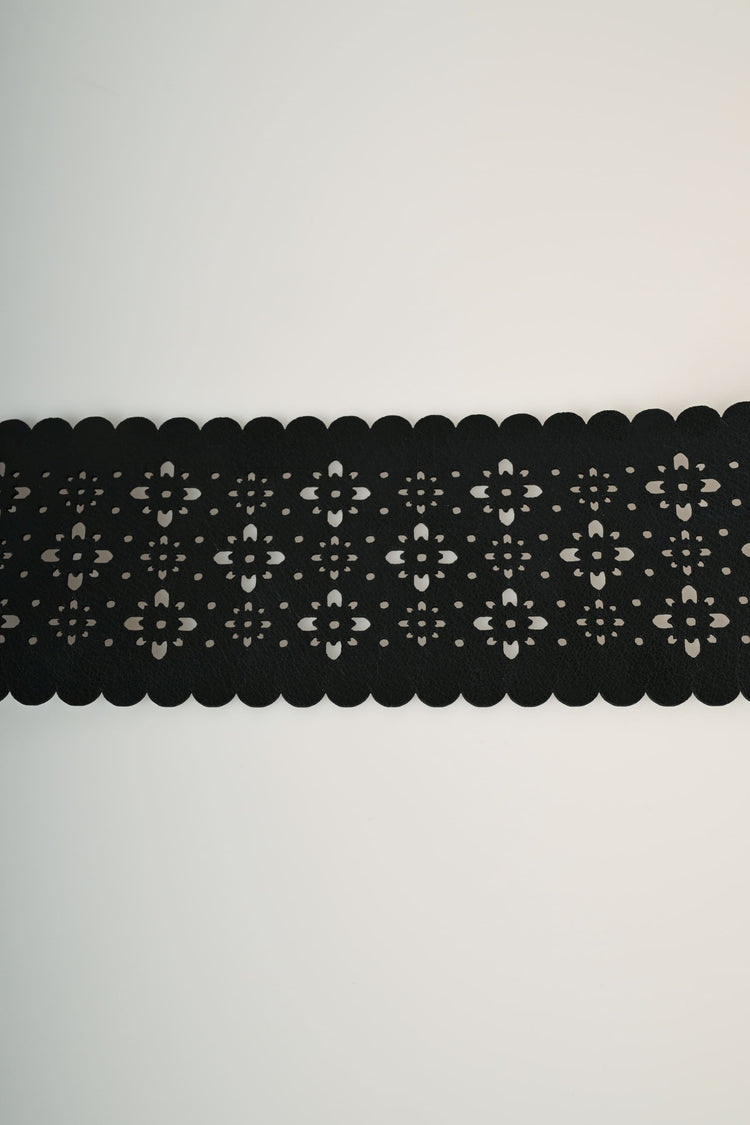 Perforated motif sash belt