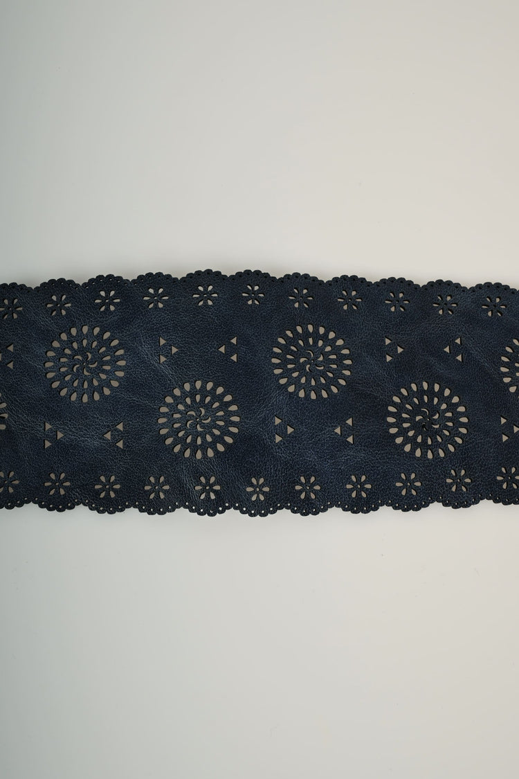 Perforated motif sash belt