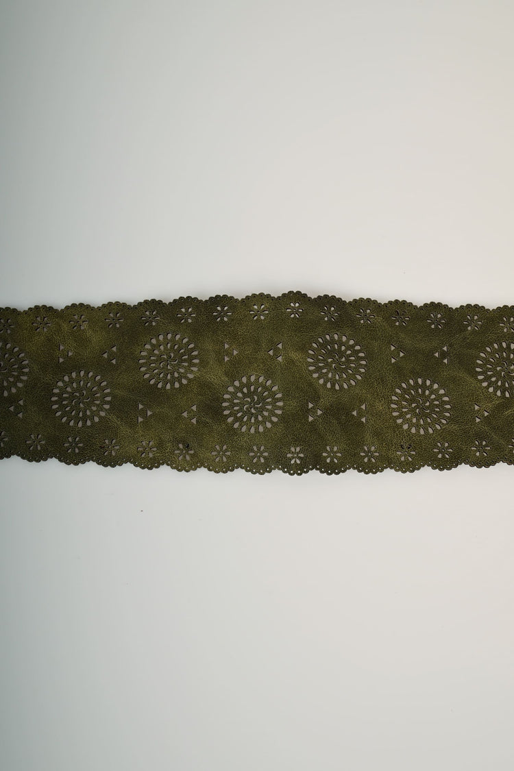 Perforated motif sash belt