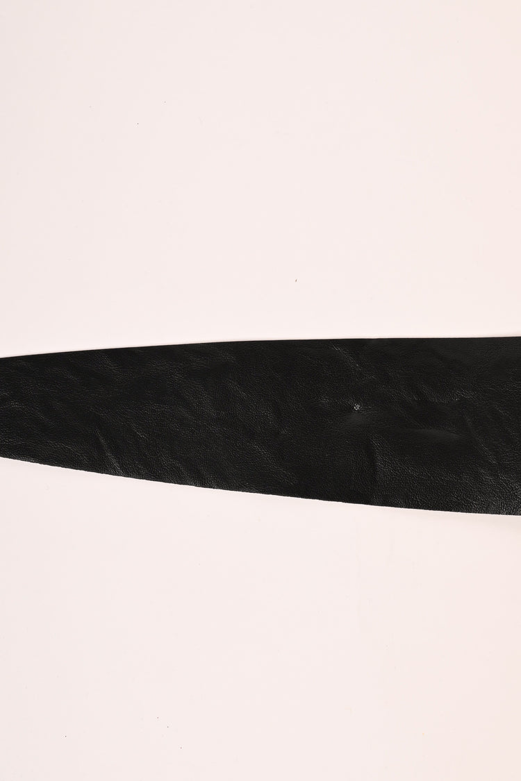 Faux leather sash belt