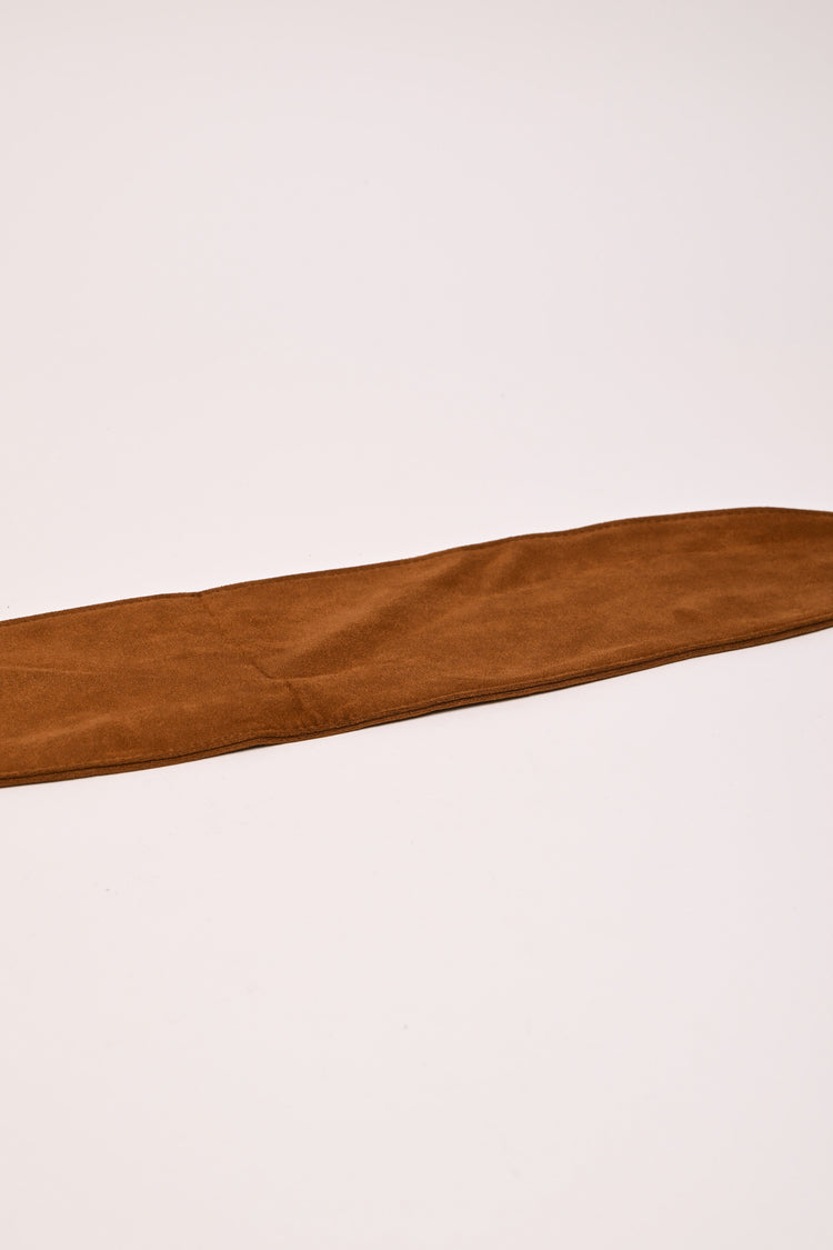 Faux suede sash belt