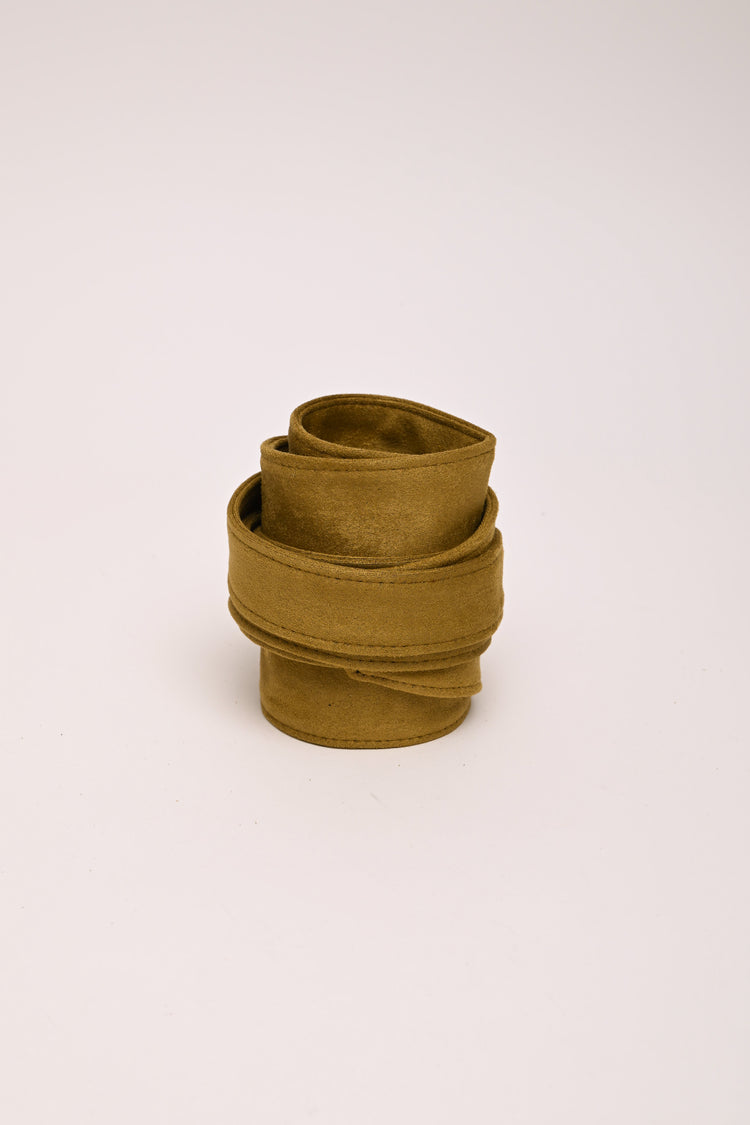 Faux suede sash belt