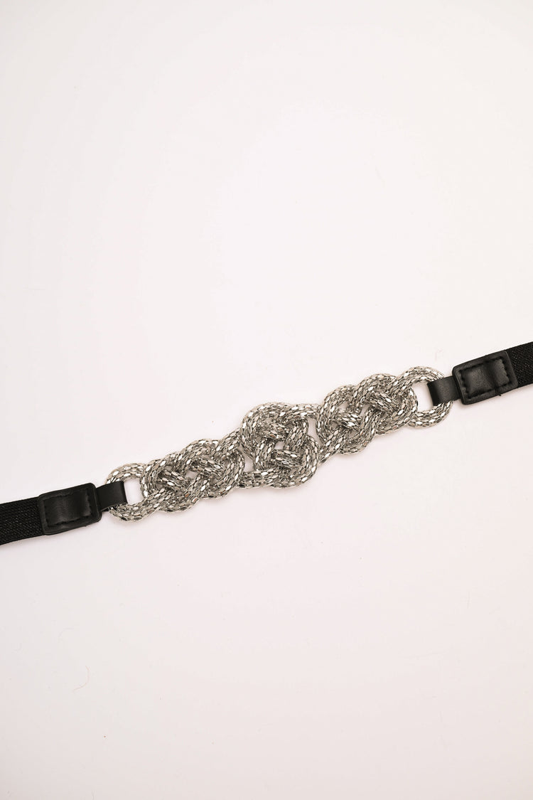 Woven embellishment elastic belt
