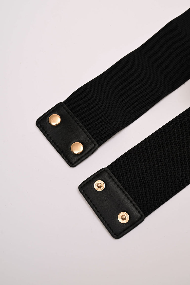 Woven buckle elastic belt