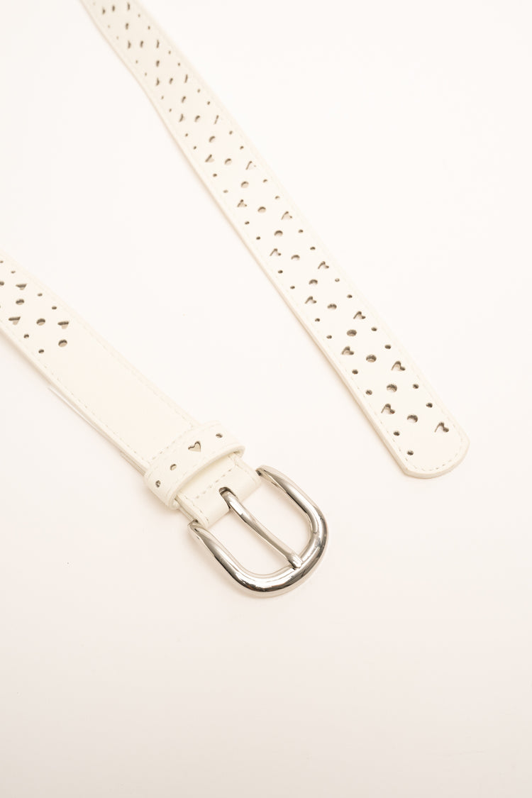 White heart motif belt