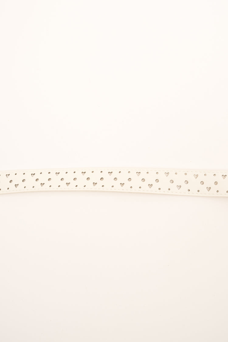 White heart motif belt