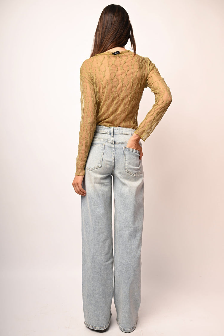 Glitter wide-leg jeans