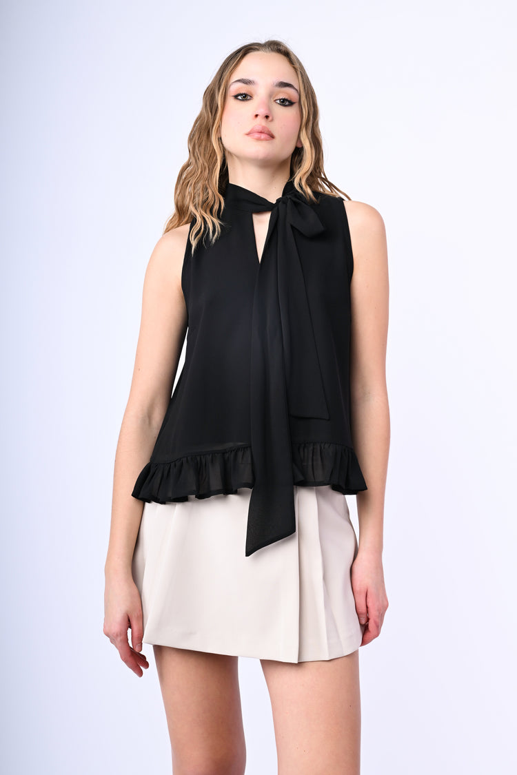 Pussy bow neck top