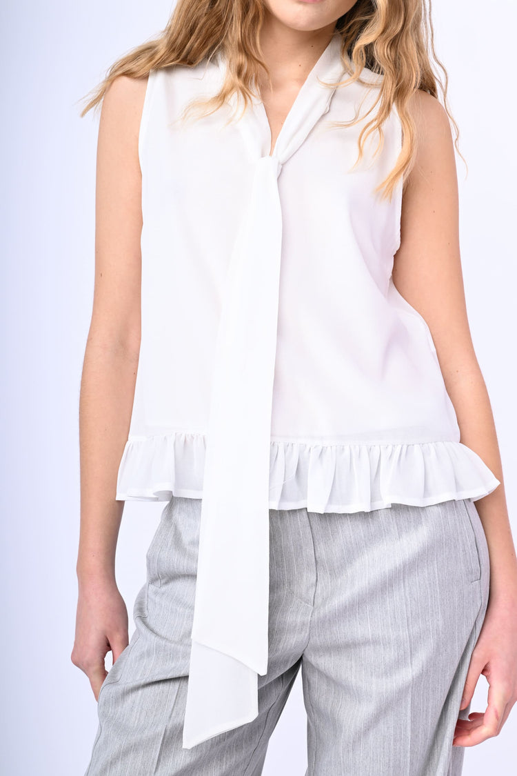 Pussy bow neck top