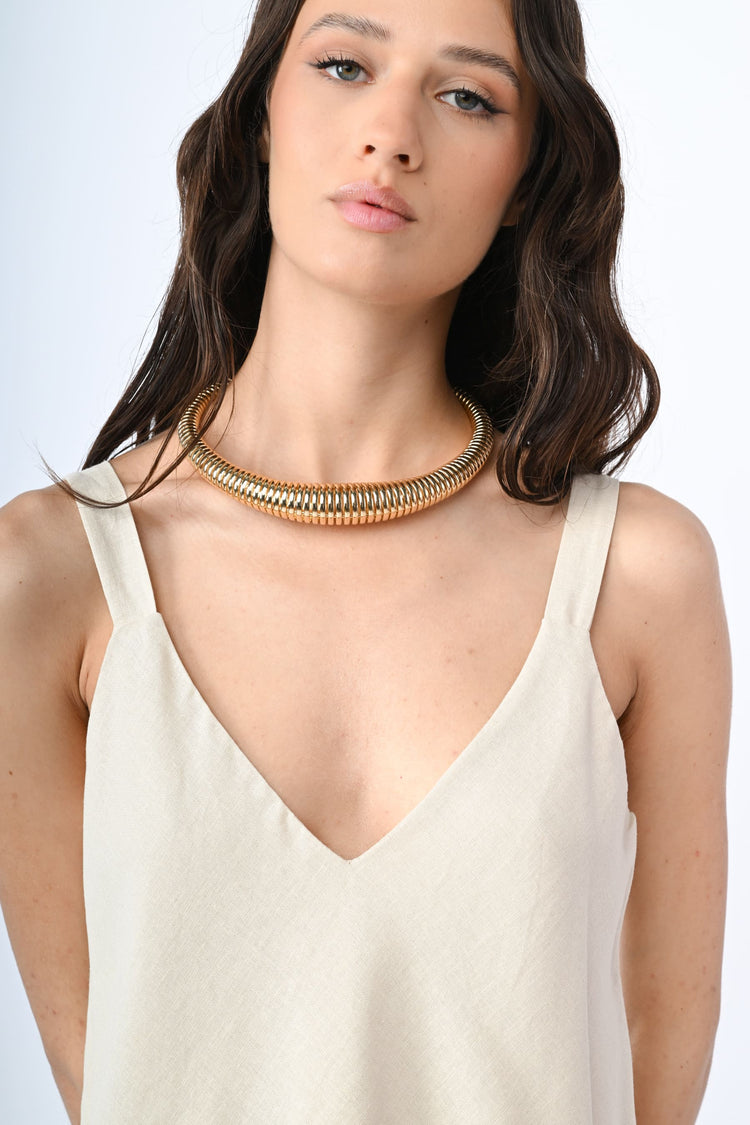 Linen and viscose camisole
