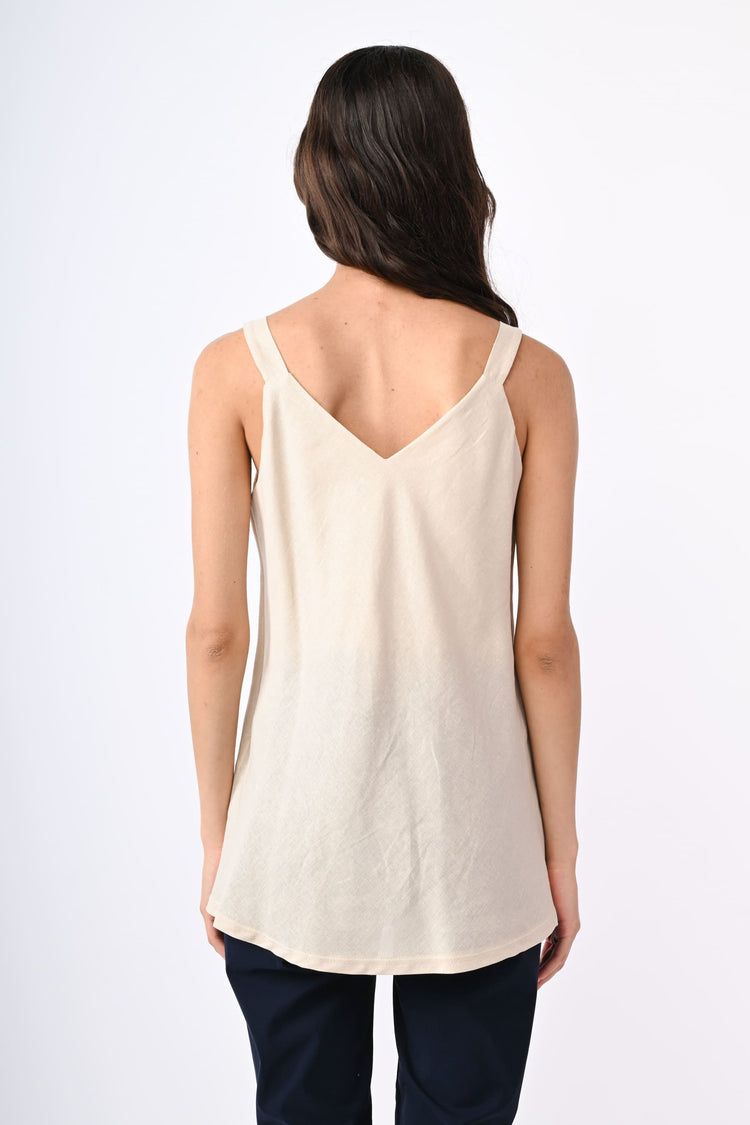 Linen and viscose camisole