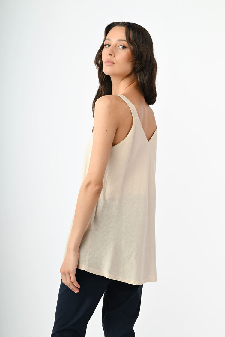 Linen and viscose camisole