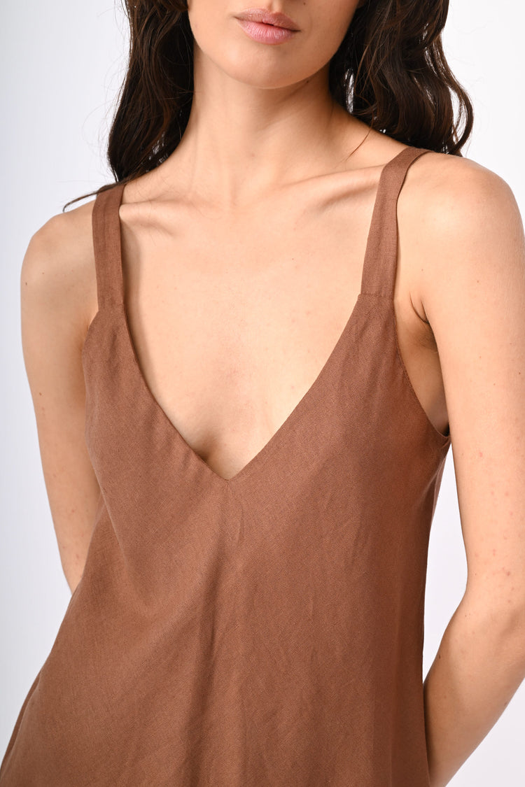 Linen and viscose camisole