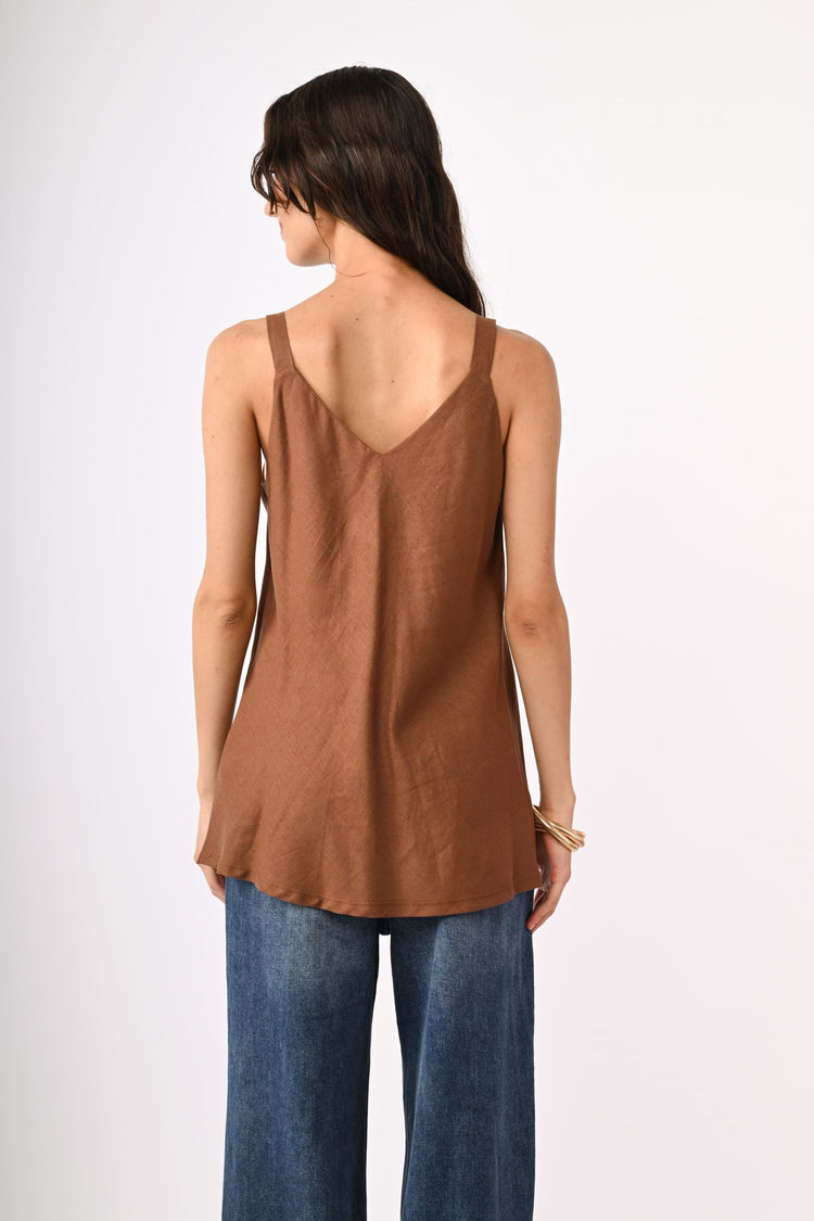 Linen and viscose camisole