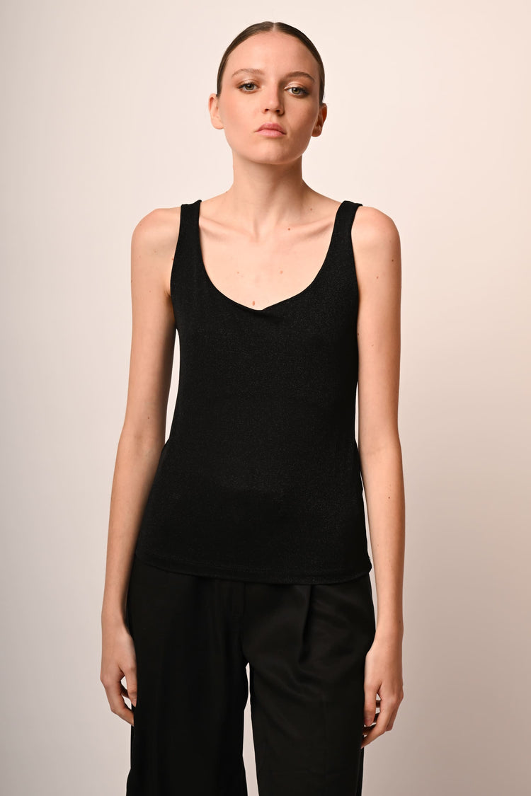 Lurex knit tank top