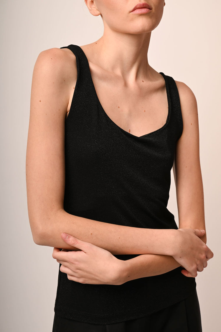 Lurex knit tank top