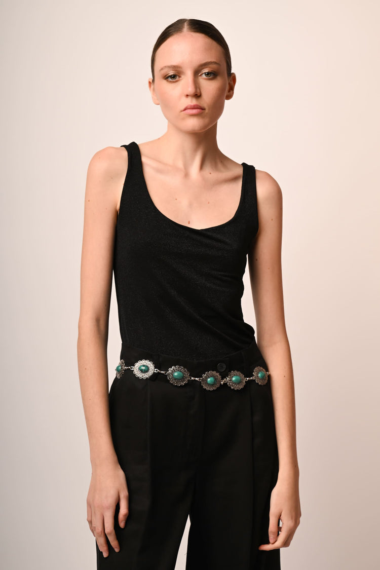Lurex knit tank top