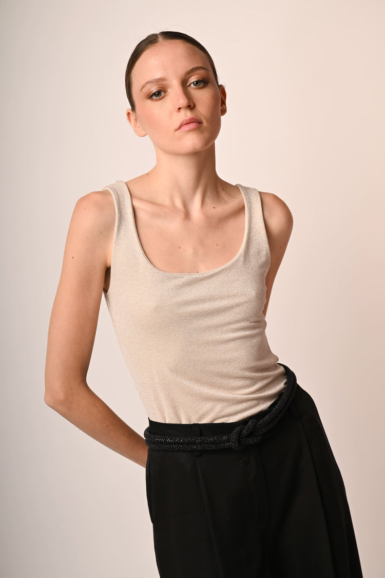 Lurex knit tank top