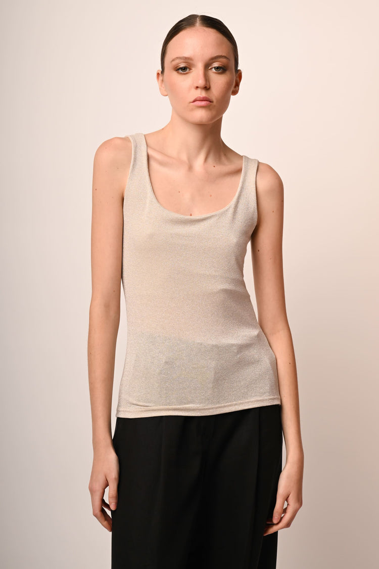 Lurex knit tank top