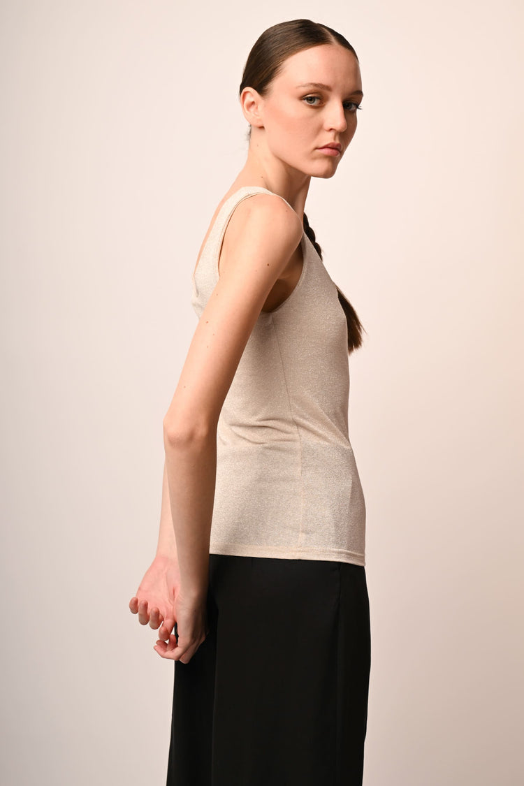 Lurex knit tank top